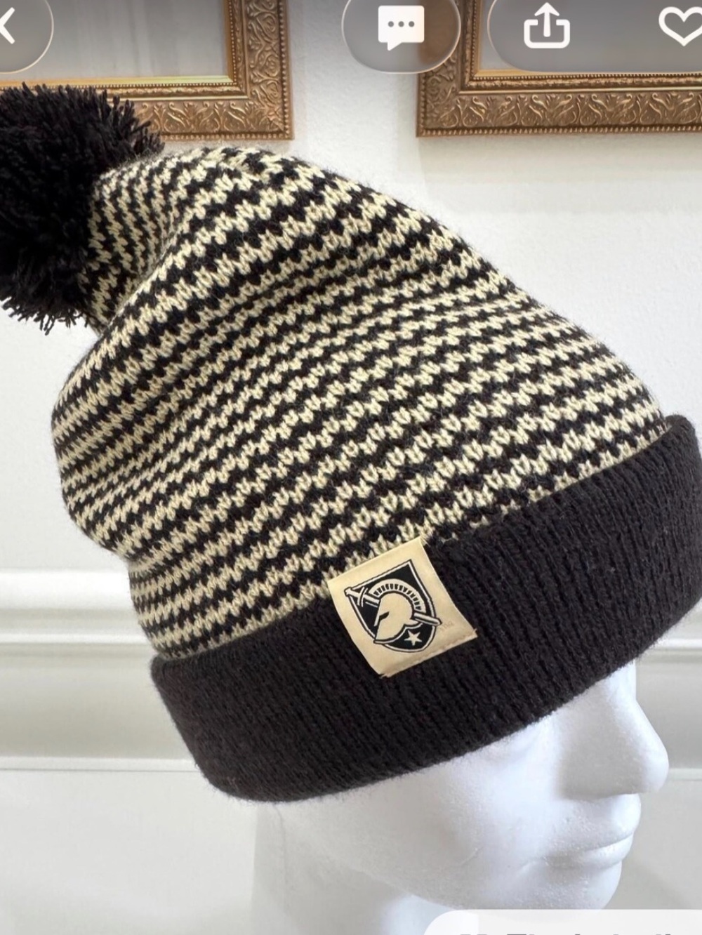 USMA West Point Cuffed Knit Nike Hat W/ Pom Pom OS RARE !!